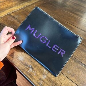 Mugler Black and Purple Cosmetic Bag
